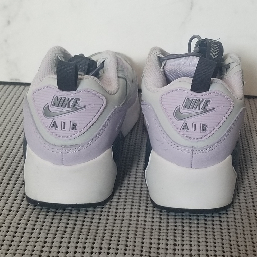 Nike Air Max 90 Toggle TD Pure Platinum Violet Kids Sneakers Shoes 1.5 Youth - Picture 6 of 10